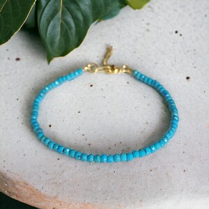 Anklet ~ turquoise natural stone anklet ~ tiny gemstone beaded anklet ~minimalist anklet ~ beaded turquoise anklet ~ ankle bracelet