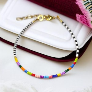 anklet/ bracelet ~ tiny seed bead anklet/ bracelet ~ layering anklet/ bracelet ~ minimalist anklet ~ dainty bracelet or ankle bracelet