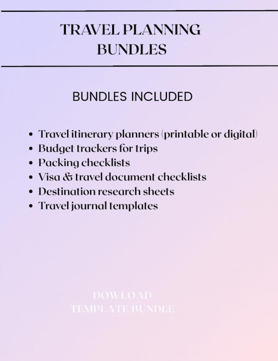 Travel Planning Bundles