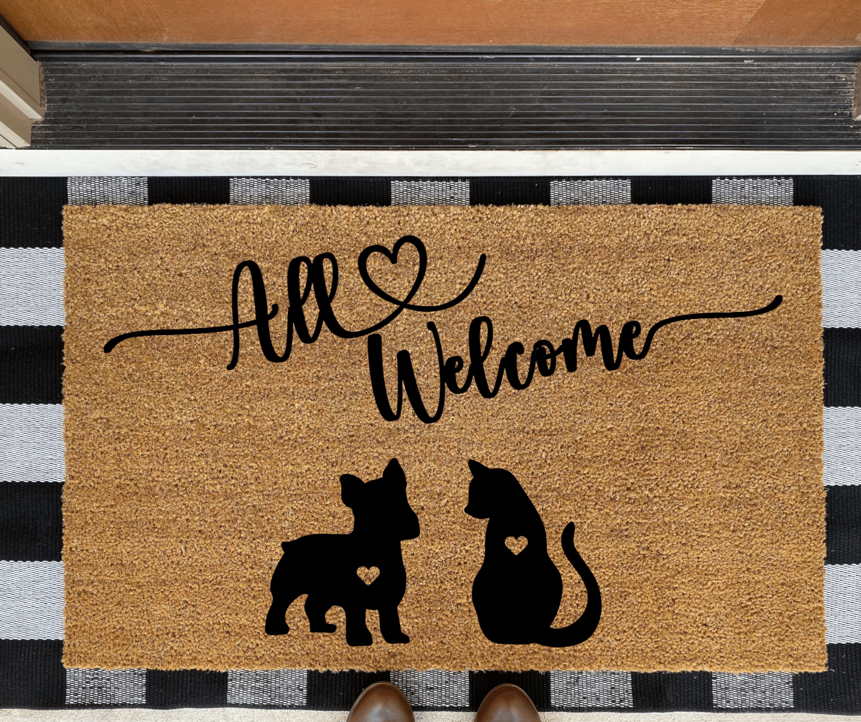 Dog and Cat Mat All Doormat Cat Lover Gift Etsy