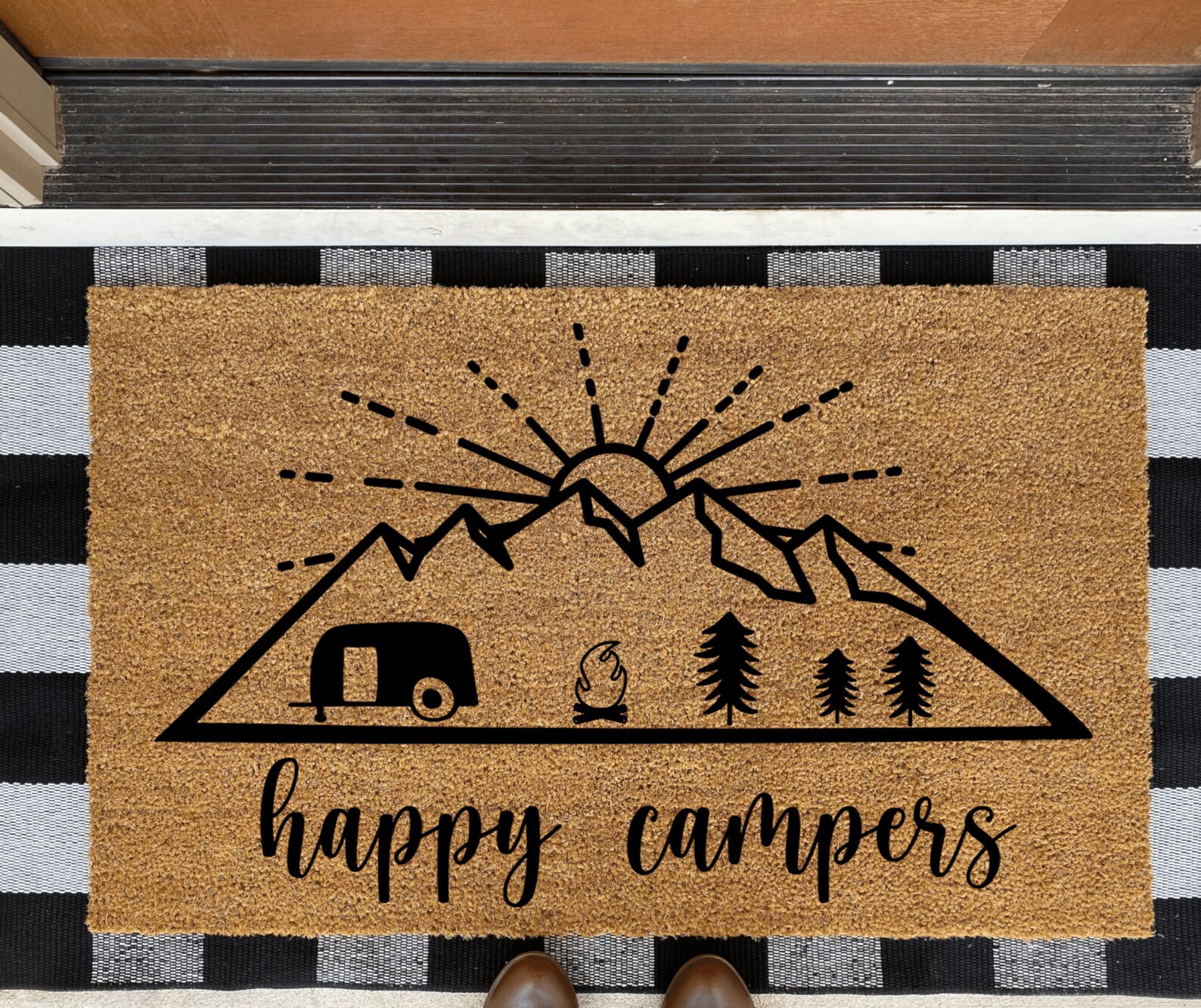 Happy Campers Doormat RV Camper Rug Gift for Campers RV Etsy