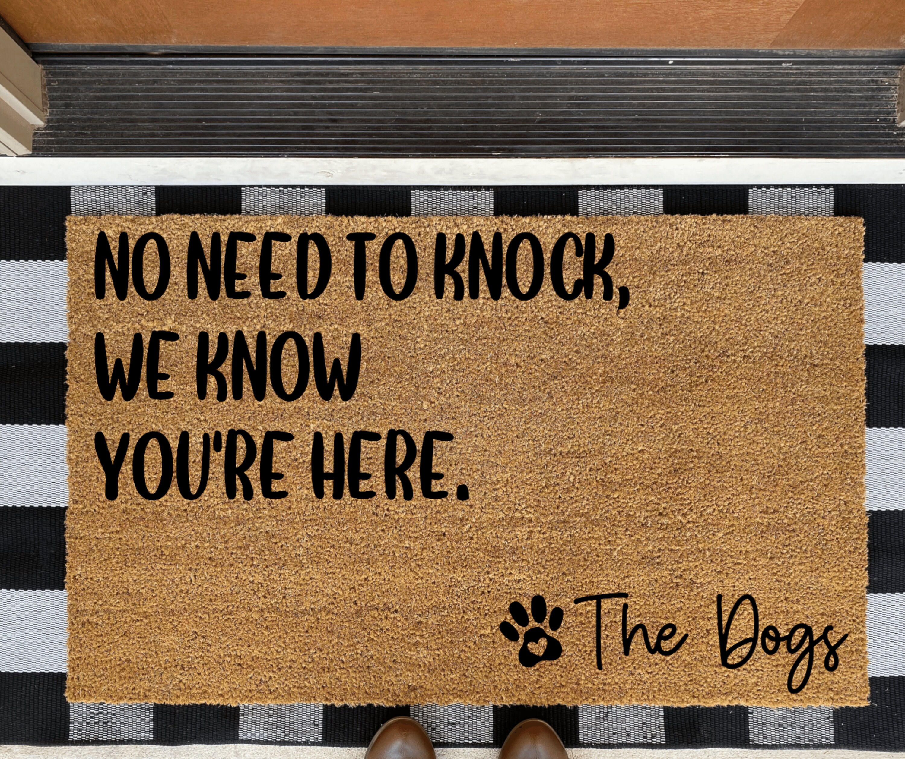 No Need to Knock Doormat Funny Door Mat Dog Doormat Dog Etsy