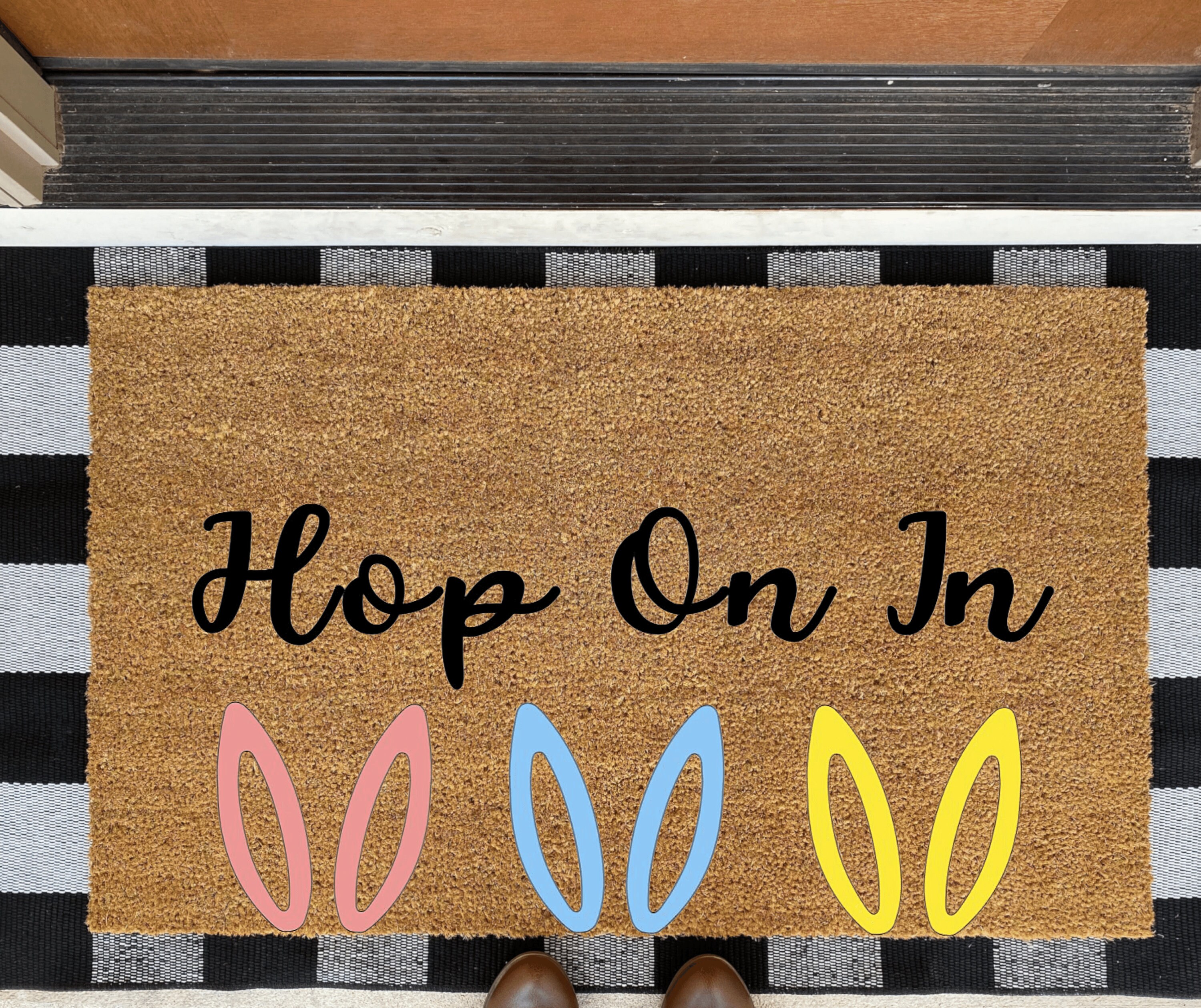 Easter Doormat Easter Door Décor Bunny Door Mat Spring Home Etsy