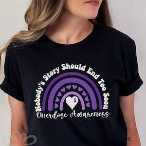 Overdose Awareness Shirt, Purple Ribbon T-Shirt For Overdose Awareness Month, Mental Health Shirt, Mental Health Awareness, Overdose Ribbon