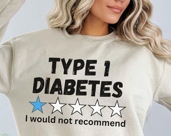 T1D Awareness Sweatshirt Type 1 Diabetes T-Shirt T1D Warrior Sweatshirt Diabetes Fighter Gift Blue Gray Ribbon Awareness Sweatshirt T1D Tee