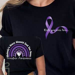 Overdose Awareness Shirt, Purple Ribbon T-Shirt For Overdose Awareness Month, Mental Health Shirt, Mental Health Awareness, Overdose Ribbon