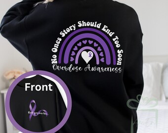Sweat-shirt de sensibilisation aux surdoses, sweat à capuche à ruban mauve pour le soutien du mois de la sensibilisation aux surdoses, chemise sur la santé mentale