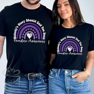 Overdose Awareness Shirt, Purple Ribbon T-Shirt For Overdose Awareness Month, Mental Health Shirt, Mental Health Awareness, Overdose Ribbon