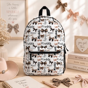 Personalized Wild Coquette Bow Backpack Lunch Bag Set, Leopard Print Back To School Bookbag Custom Name Tumbler, Cheetah Girl Birthday Gift
