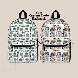 Custom Photo Backpack Lunch Bag Tumbler Set, Personalized Name Back To School Bookbag Travel Knapsack, Birthday Gift, Christmas Present