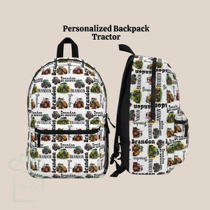 Sac à dos tracteur personnalisé, ensemble de sacs à lunch pour la rentrée des classes pour enfants, cartable de voyage avec nom personnalisé, gobelet pour garderie, cadeau d'anniversaire pour garçon
