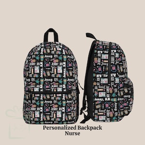 Ensemble personnalisé de sac à dos et de bouteille d'eau pour infirmière infirmière autorisée, cartable pour étudiante en soins infirmiers Sac à dos de voyage personnalisé pour infirmière diplômée, cadeau d'anniversaire