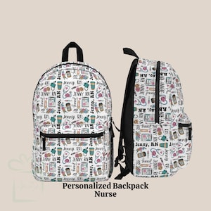 Ensemble personnalisé de sac à dos et de bouteille d'eau pour infirmière infirmière autorisée, cartable pour étudiante en soins infirmiers Sac à dos de voyage personnalisé pour infirmière diplômée, cadeau d'anniversaire