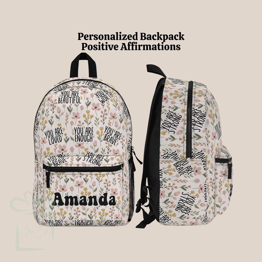 Personalized Wildflower Affirmations Backpack Lunch Bag Set Back to ...