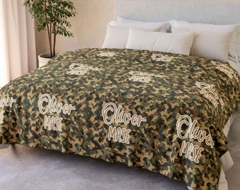 Coperta mimetica personalizzata con nome, coperta mimetica da caccia personalizzata, regalo per la vigilia di Natale, regalo di compleanno per neonati, bambini, ragazzi, adolescenti e uomini.