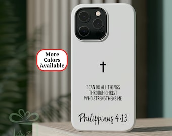 MagSafe Bible Verse Christian Phone Case Gift, Philippians 4:13 Scripture Mag Safe Phone Case Aesthetic IPhone 13 14 15 16 Mini Plus Pro Max