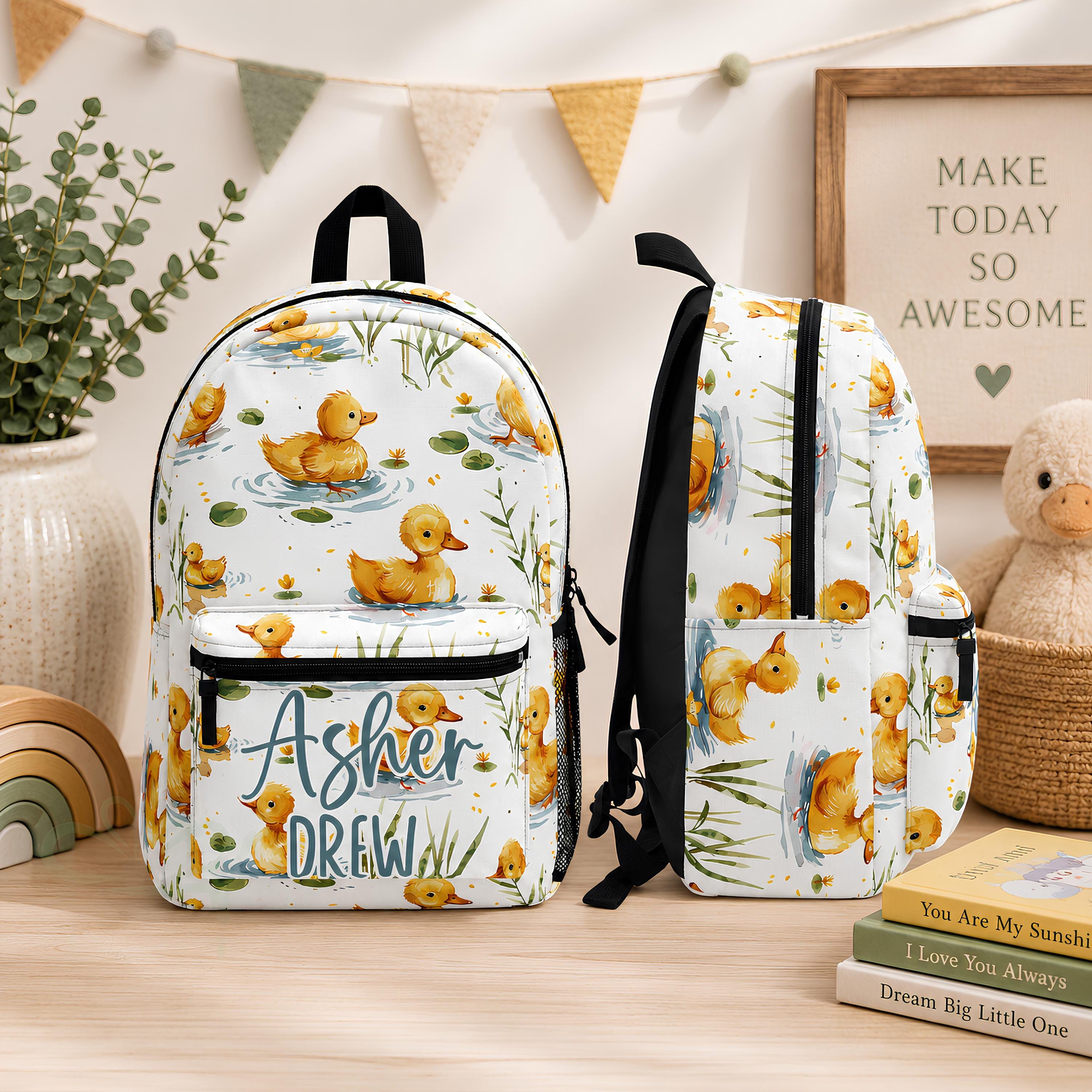 Personalized Country Duck Backpack, Duckling Kid Back to School