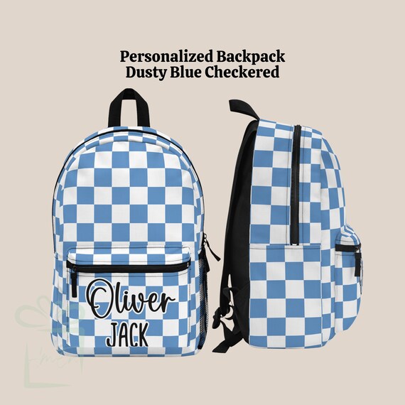 Taaluma Totes Traveler Edition Woven‎ Plaid Backpack Blue Cream Rucksack Bag Vietnam Tote (by Aaron John) – TAALUMA main image 4