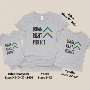 Matching Family Down Syndrome Awareness Shirts, Down Right Perfect Tee Gift, Blue Yellow Ribbon World Down Syndrome Awareness Day T-Shirts