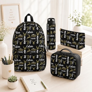 Personalized Hunting Camo Backpack Set, Country Kid Back To School Lunch Bag Tumbler, Custom Name Daycare Knapsack, Bookbag Birthday Gift