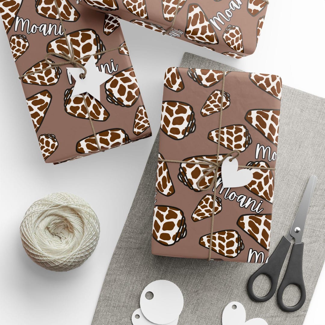 Personalized Name Hawaiian Hebrew Cone Shell Wrapping Paper, Custom ...