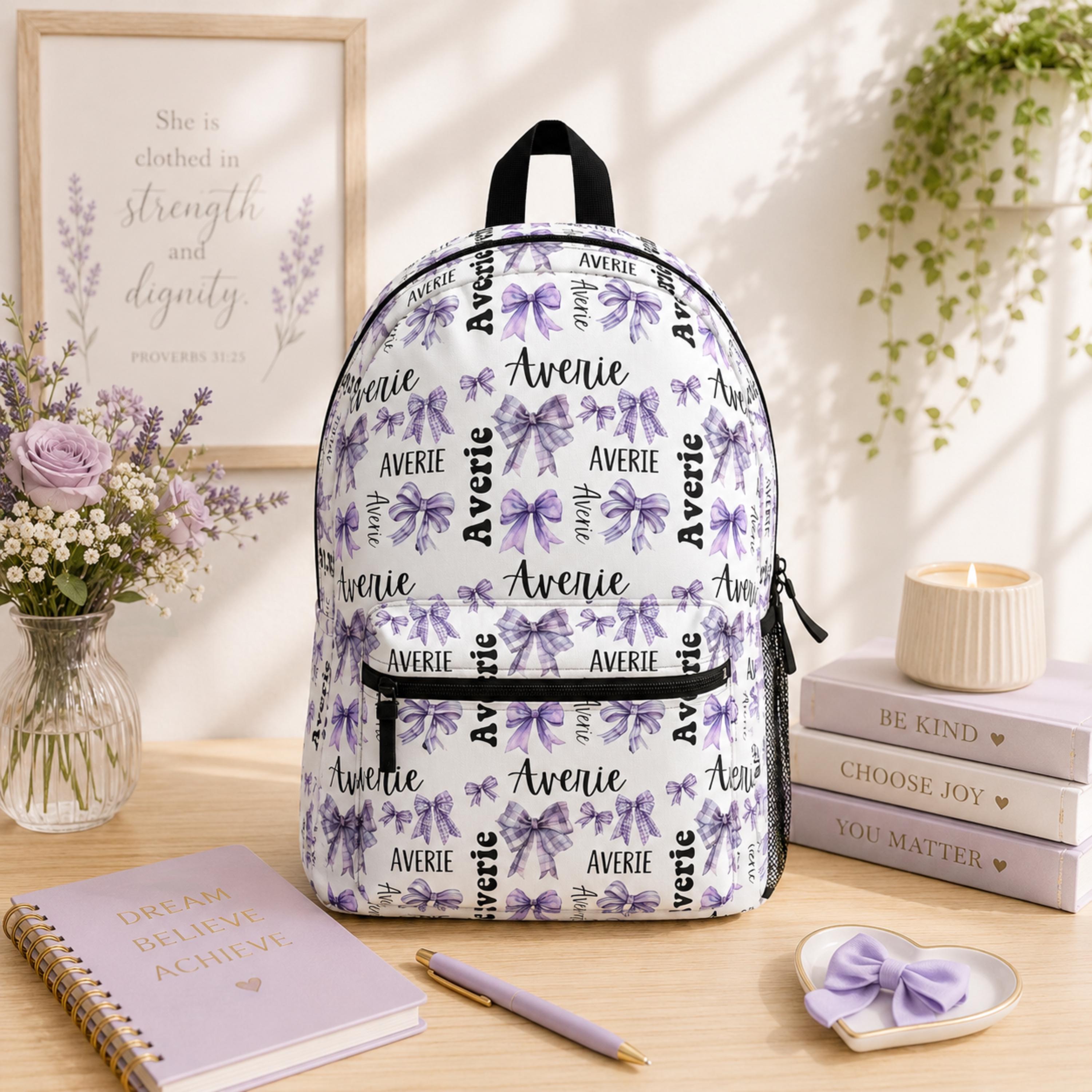 Zenana COQUETTE BOW CORDUROY BACKPACK Pink Bows Backpack for Women, Custom Coquette Water  main image 4