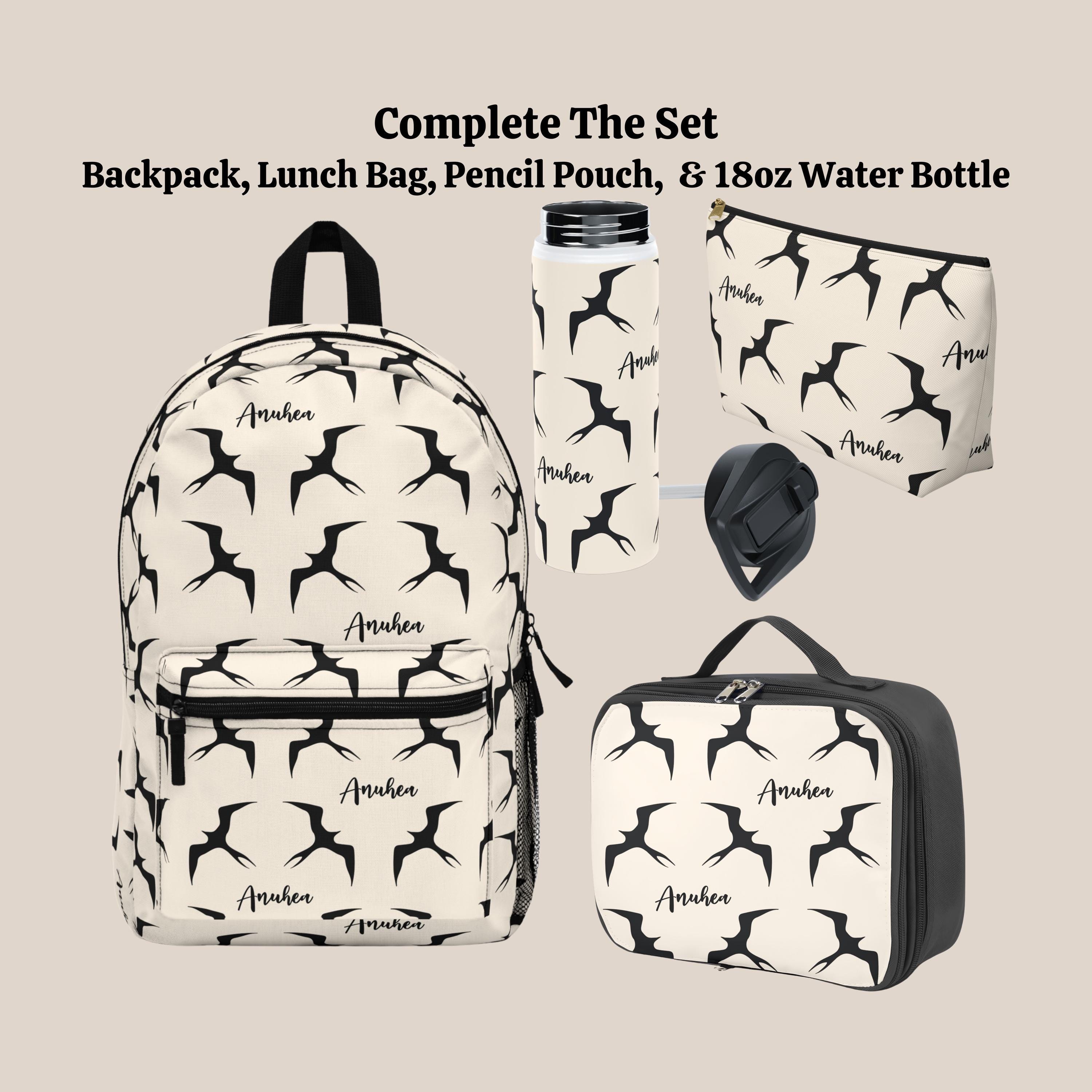 Custom Hawaiian Iwa Bird Backpack Lunch Bag Gift Set, Back to
