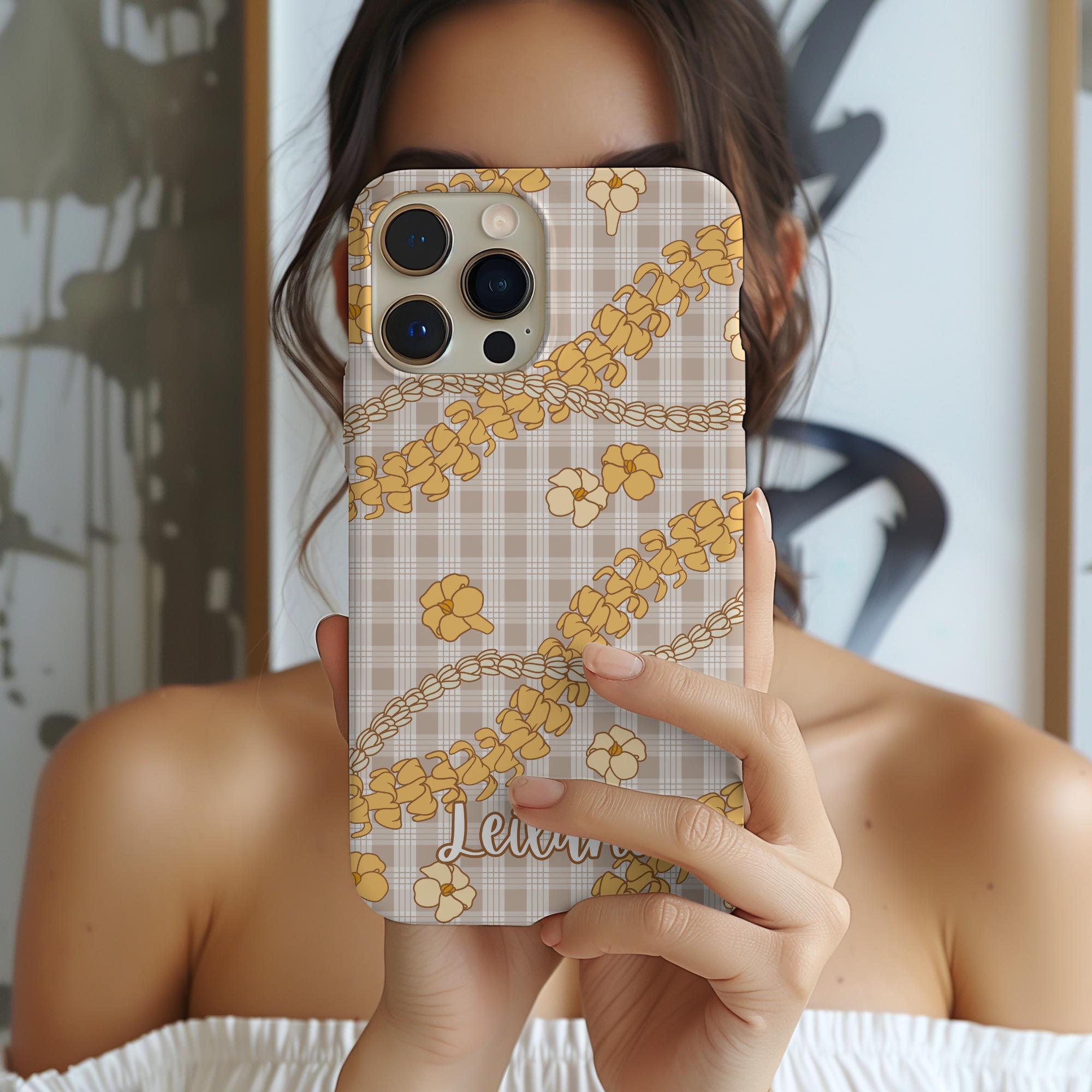 Personalized Puakenikeni Palaka Phone Case Gift, Custom Hawaiian