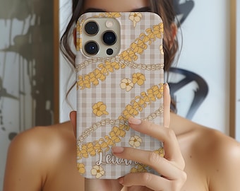 Personalized Magsafe Puakenikeni Palaka Phone Case Gift, Custom Hawaiian Floral Mag Safe Case, IPhone 13 14 15 16  17 Air Mini Plus Pro Max