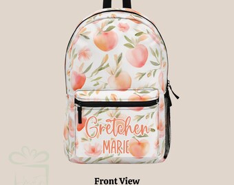 Personalized Summer Peach Backpack Lunch Bag Tumbler Set, Peaches