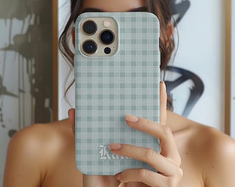 Personalized Dusty Blue Palaka Phone Case Gift, Custom Hawaii Phone Case IPhone 17 Air Pro Max Samsung Galaxy S25 Plus Ultra Google Pixel