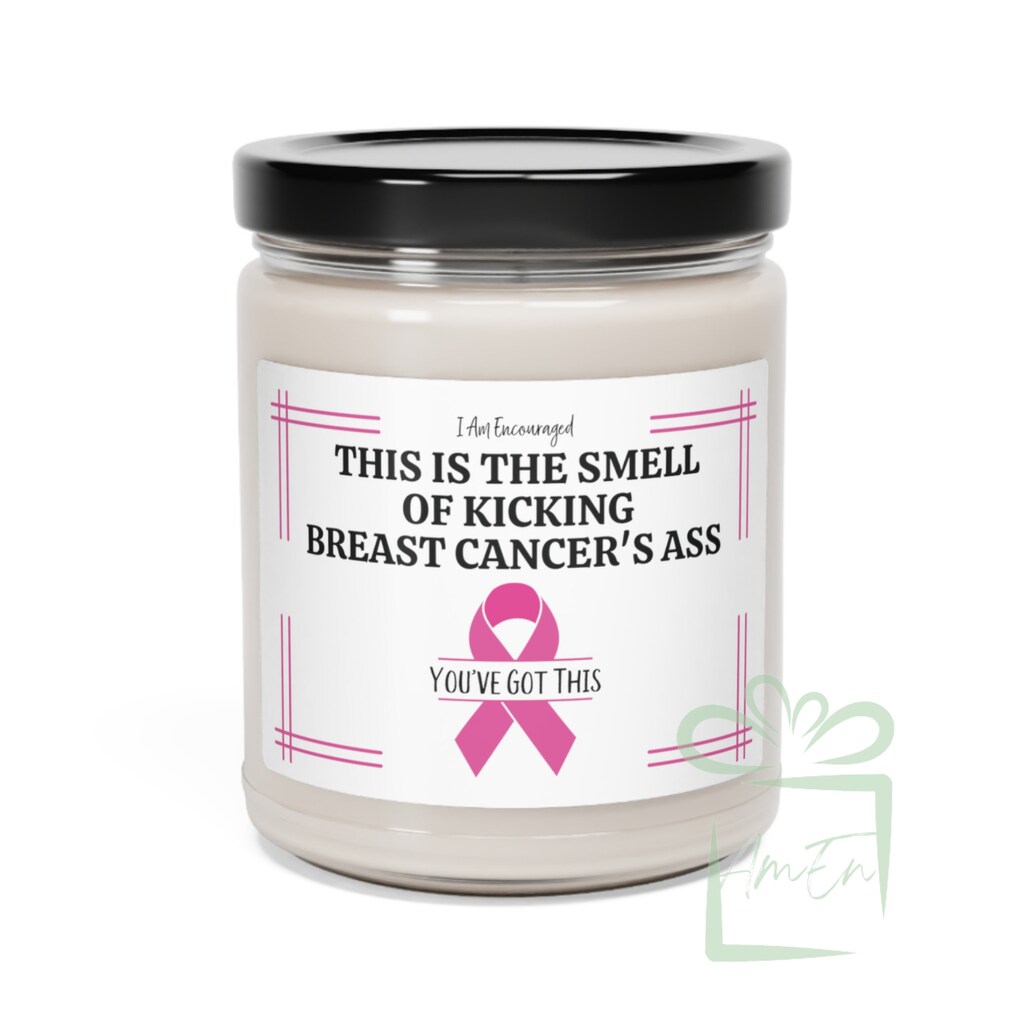 Candela Profumata Al Nastro Rosa Per Sensibilizzazione Cancro Al Seno 200 Ml - Vegana, Cera Di Soia, Fragranza Alla Rosa, Regalo Per Sopravvissute E Combattenti