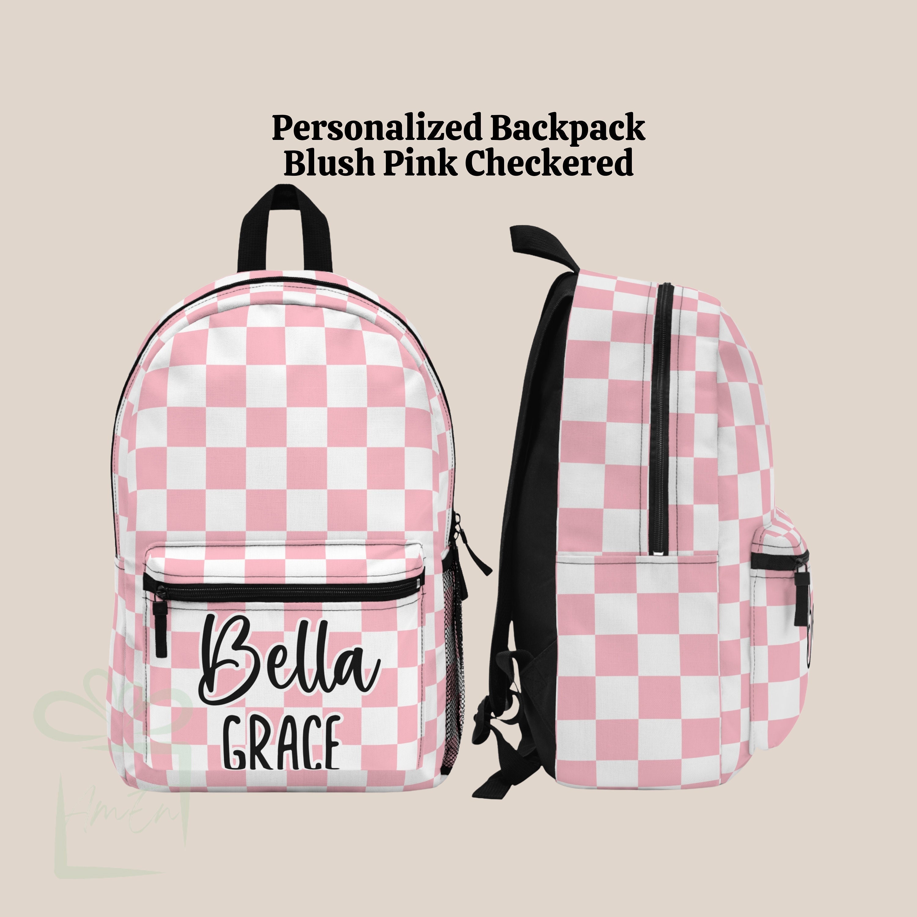 student backpack dickies pink checkered backpack