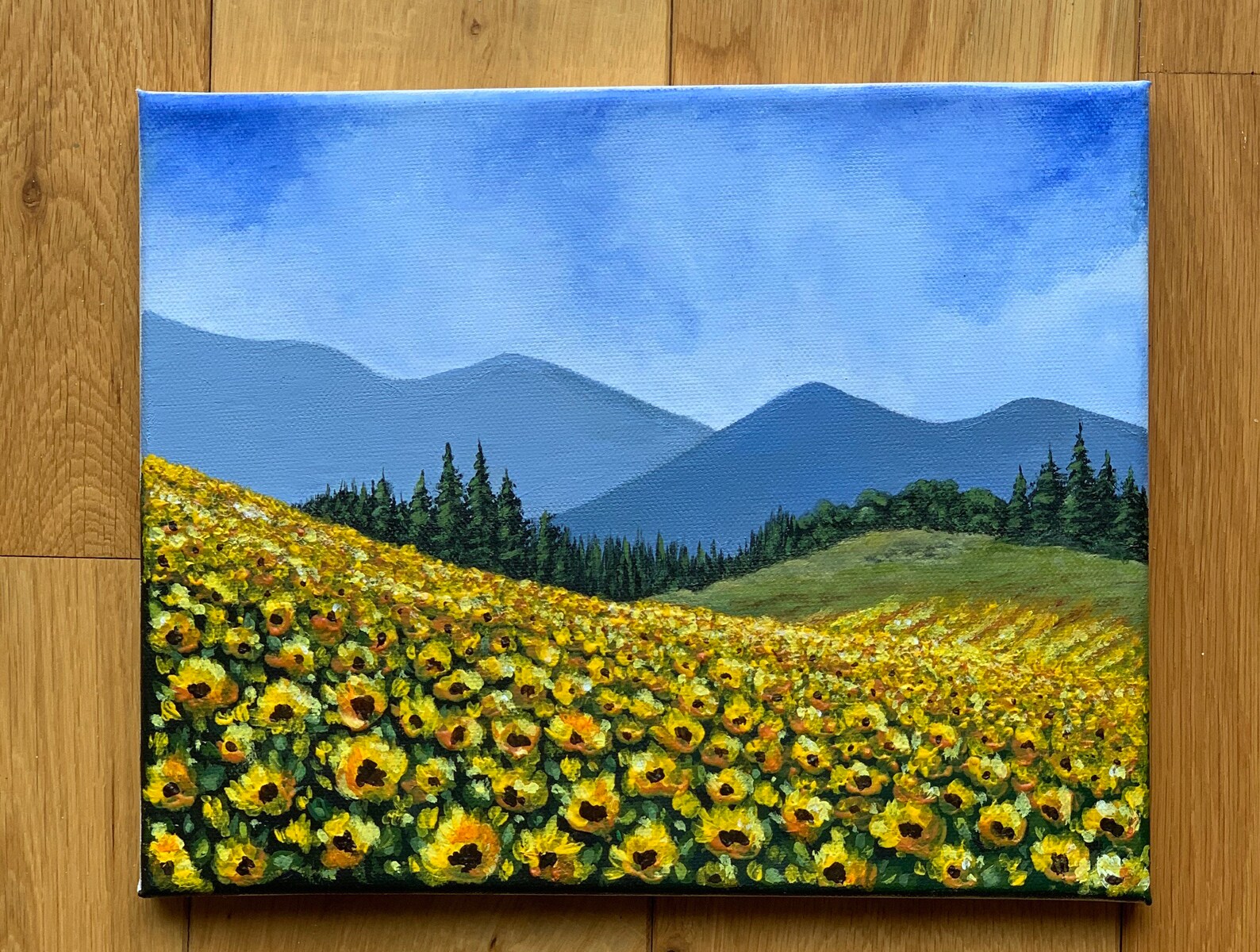 Sunflower field painting Etsy