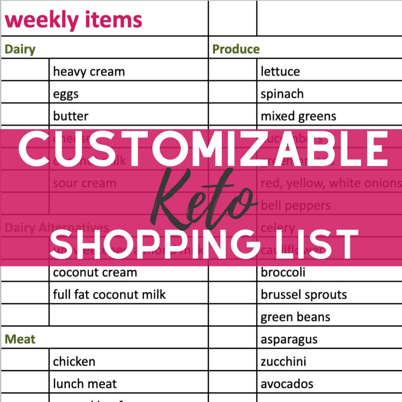 Keto Mix and Match Meal Plan Etsy