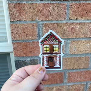 Gingerbread house sticker, Christmas holiday baking sticker, waterbottle laptop sticker set, water proof high quality sticker