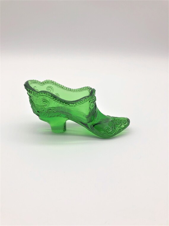 Antique glass slipper shoes discount