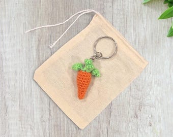 Crochet Mini Carrot Keychain