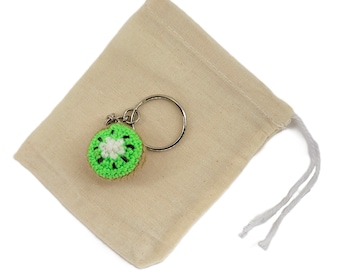 Crochet Mini Kiwi Keychain