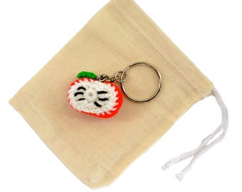 Crochet Mini Apple Keychain