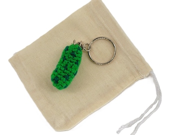 Crochet Mini Pickle Keychain
