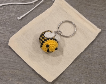 Crochet Mini Bee Keychain