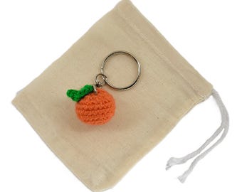 Crochet Mini Orange Keychain
