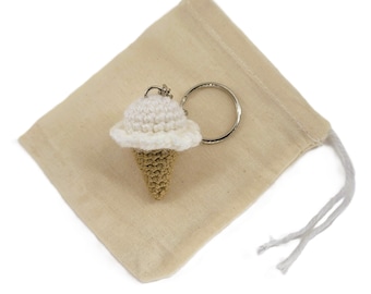 Crochet Mini Ice Cream/Sorbet/Gelato Cone Keychain