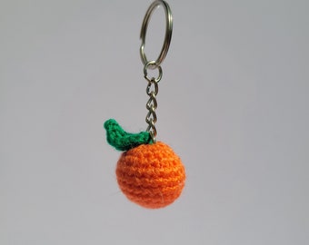 Crochet Mini Orange Keychain