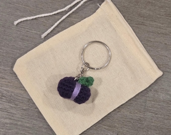 Crochet Mini Plum Keychain