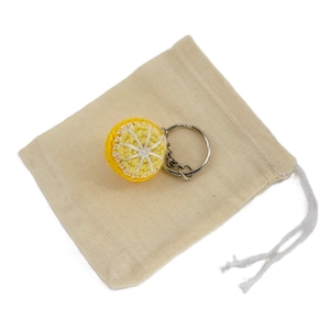 Crochet Mini Lemon Keychain