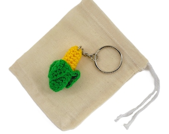 Crochet Mini Corn Keychain