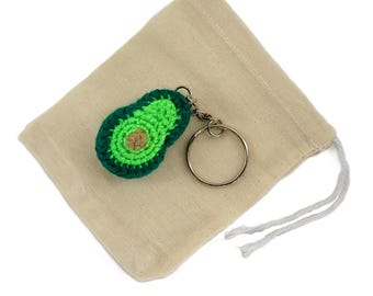 Crochet Mini Avocado Keychain