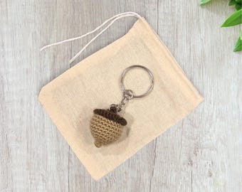 Crochet Mini Acorn Keychain